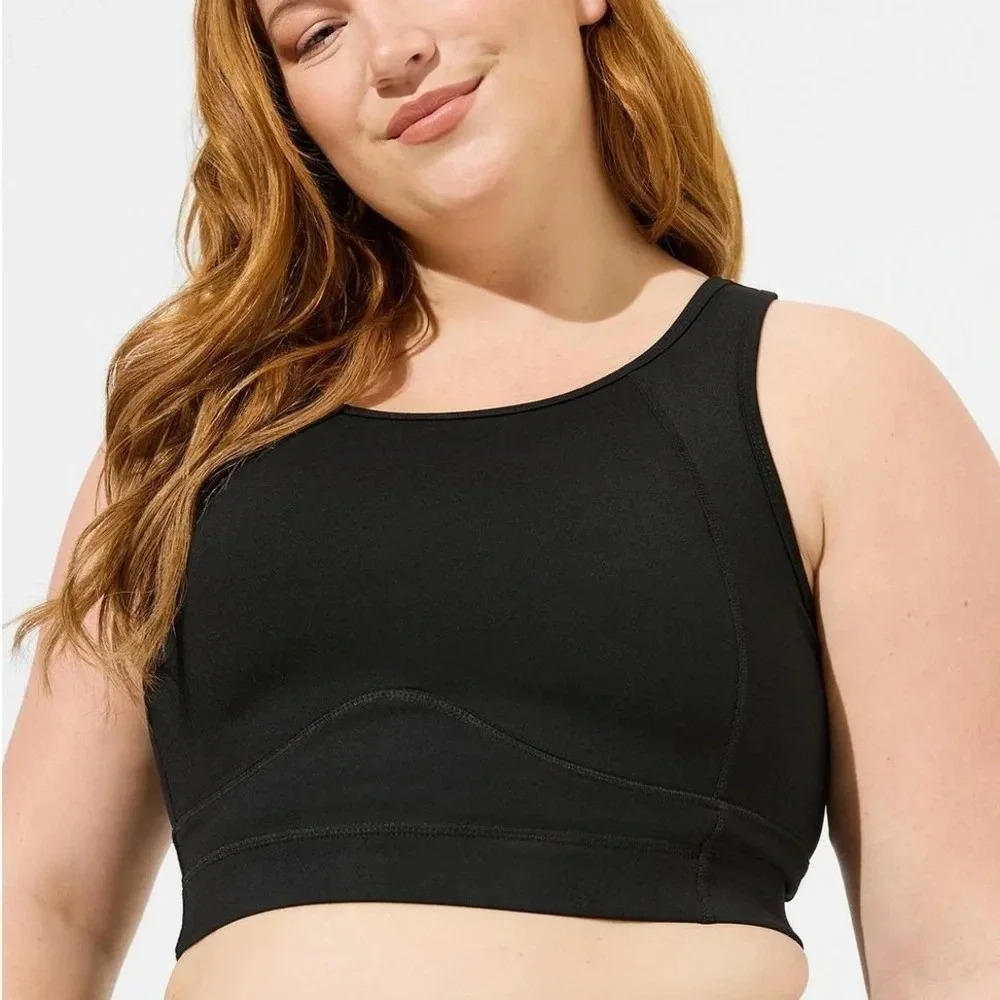 NWT Torrid Black Wireless Longline Active Sports Bra
